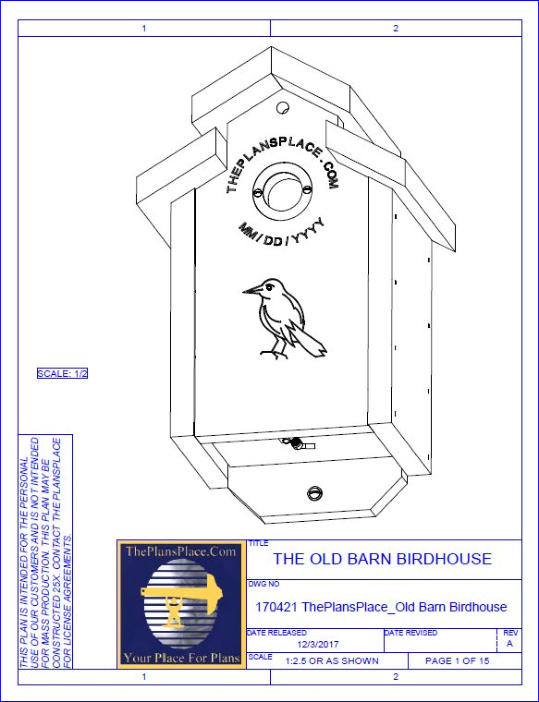 Old Barn Birdhouse Plan